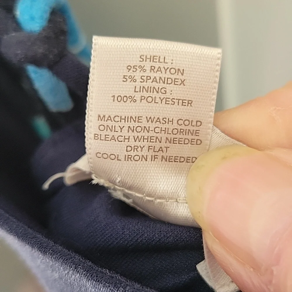 Loft Navy Sundress With Blue And Green Flowers Size 10 - Picture 4 of 4